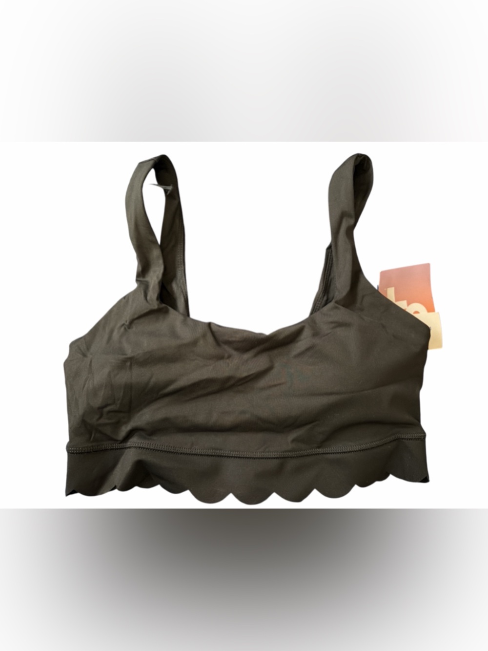 JoyLab Black Scallop Hem Bralette Sports Bra NWT